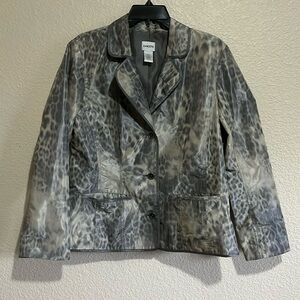 Chico’s Blazer Style Animal Print Jacket - Excellent Condition - Size 1 (M/8)